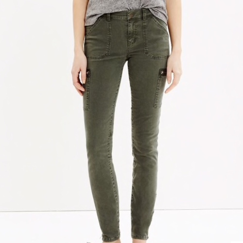 Madewell army green zipper pants